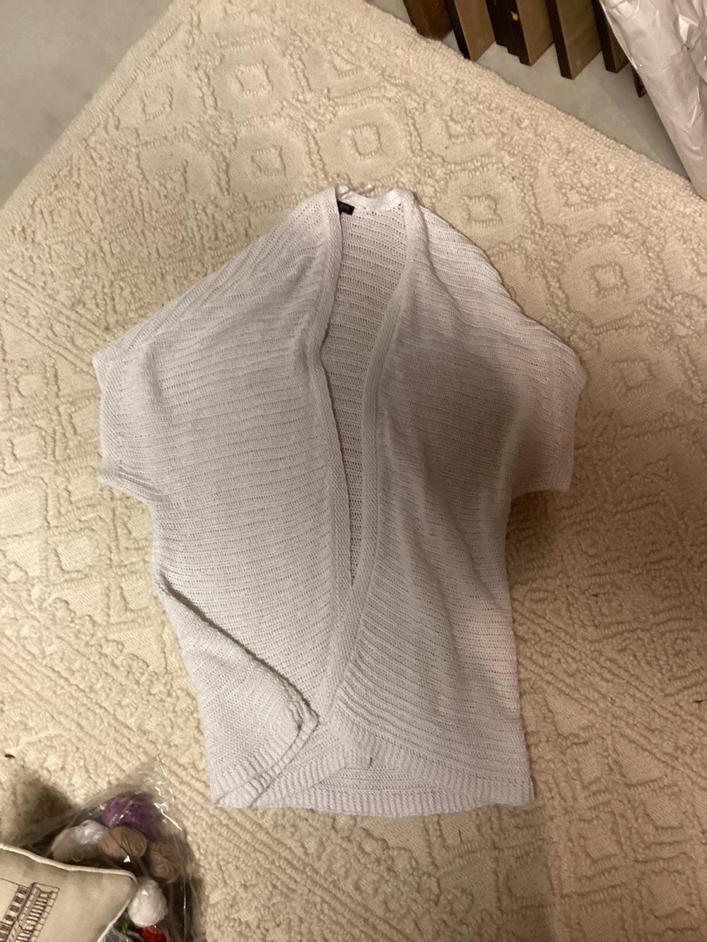Talbots short sleeve, white cardigan, size large